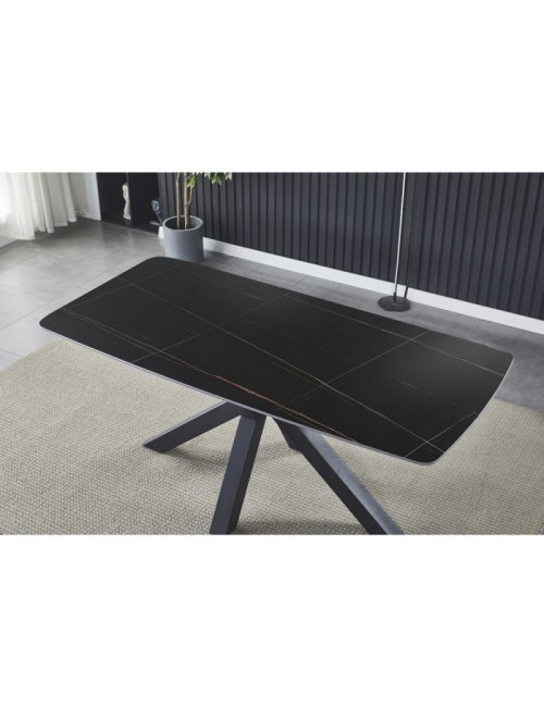 Tavolo Piano Ceramica Effetto Marmo Nero Manta 180x90 Prezzo