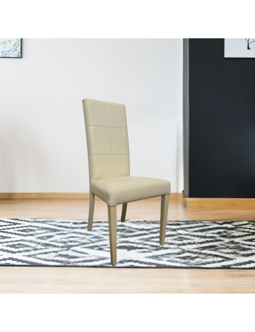 Sedia similpelle Giada colore beige