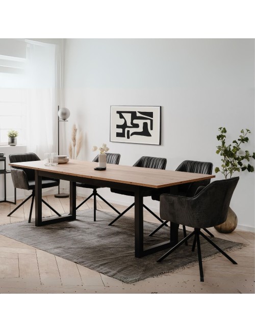 Tavolo allungabile 200x90x75H Denver80C colore quercia antracite