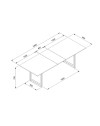 Tavolo allungabile 200x90x75H Denver80C colore quercia antracite