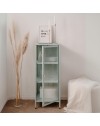 Vetrina in vetro scanalato temperato e acciaio laminato verde menta Milton01 40x40x101.1H