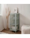 Vetrina in vetro scanalato temperato e acciaio laminato verde menta Milton01 40x40x101.1H