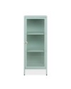 Vetrina in vetro scanalato temperato e acciaio laminato verde menta Milton01 40x40x101.1H