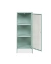 Vetrina in vetro scanalato temperato e acciaio laminato verde menta Milton01 40x40x101.1H