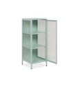 Vetrina in vetro scanalato temperato e acciaio laminato verde menta Milton01 40x40x101.1H
