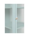 Vetrina in vetro scanalato temperato e acciaio laminato verde menta Milton01 40x40x101.1H