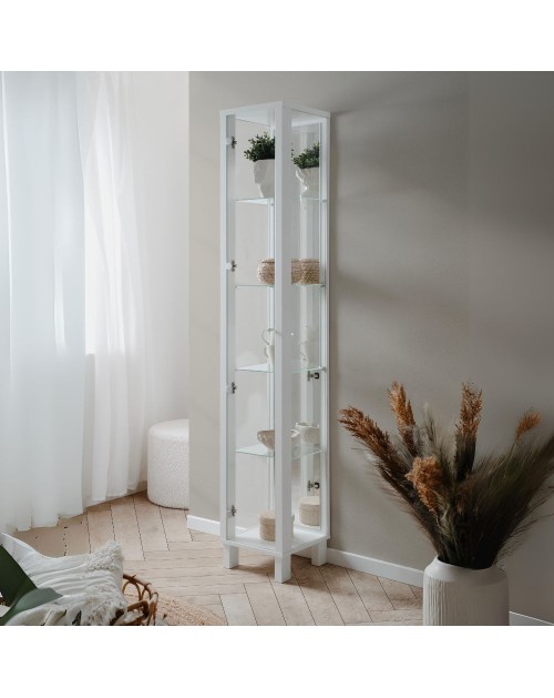 Vetrina colore bianco con anta e 4 ripiani Albi52A 33x33x189H