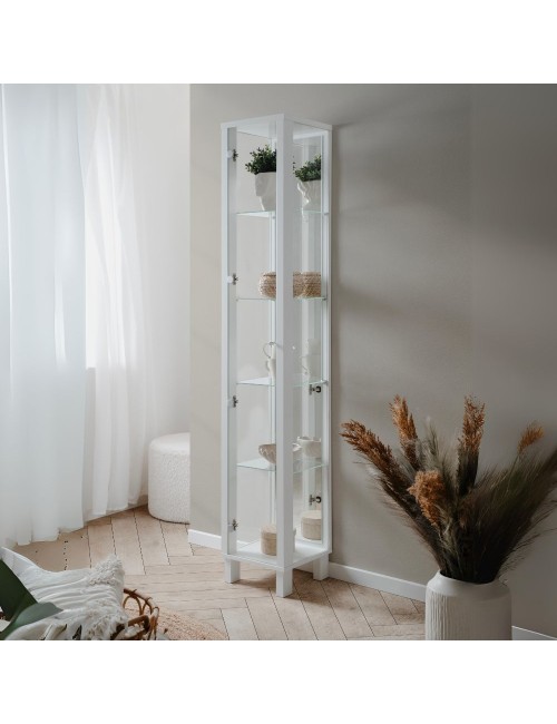 Vetrina colore bianco con anta e 4 ripiani Albi 52A 33x33x189H