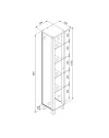 Vetrina colore bianco con anta e 4 ripiani Albi52A 33x33x189H