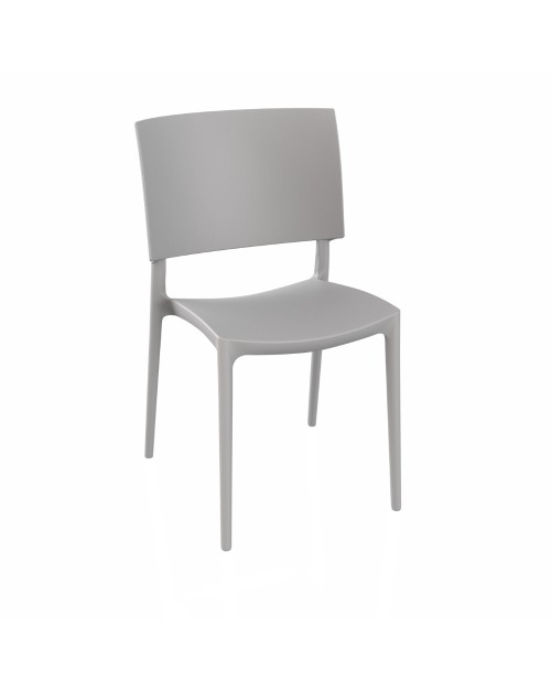 Sedia in polipropilene design geometrico Sharp colore grigio cemento