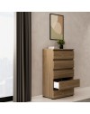 Cassettiera 5 cassetti 75x40x127 MONTATA colore noce naturale