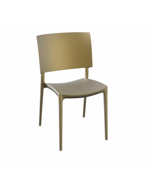 Sedia in polipropilene design geometrico Sharp colore oro