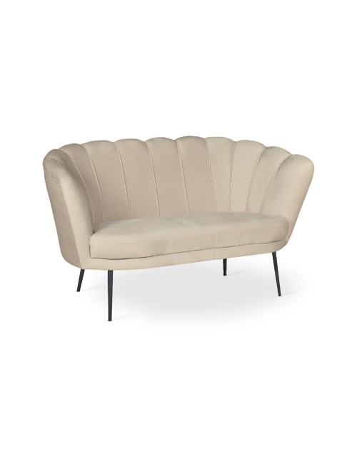 Divano a conchiglia due posti Orel velluto sabbia 135x76.5x75h