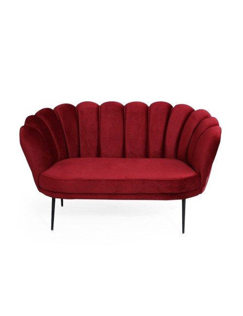 Divano a conchiglia due posti Orel velluto rosso 135x76.5x75h