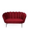 Divano a conchiglia due posti Orel velluto rosso 135x76.5x75h