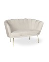 Divano a conchiglia due posti Orel tessuto sabbia 135x76.5x75h