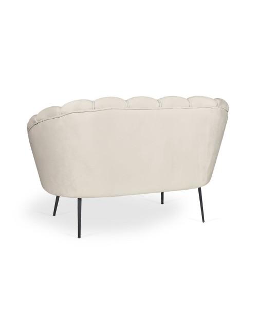 Divano a conchiglia due posti Orel tessuto sabbia 135x76.5x75h