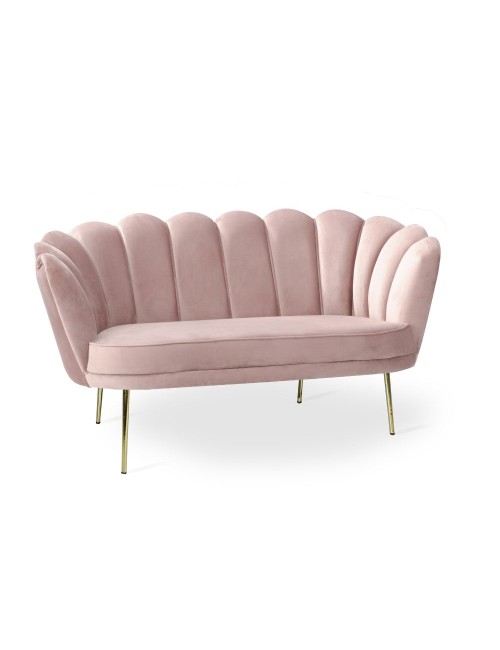 Divano a conchiglia due posti Orel tessuto rosa 135x76.5x75h
