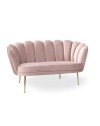 Divano a conchiglia due posti Orel tessuto rosa 135x76.5x75h