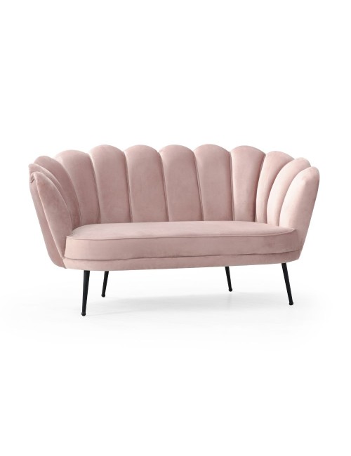 Divano a conchiglia due posti Orel tessuto rosa 135x76.5x75h