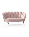 Divano a conchiglia due posti Orel tessuto rosa 135x76.5x75h