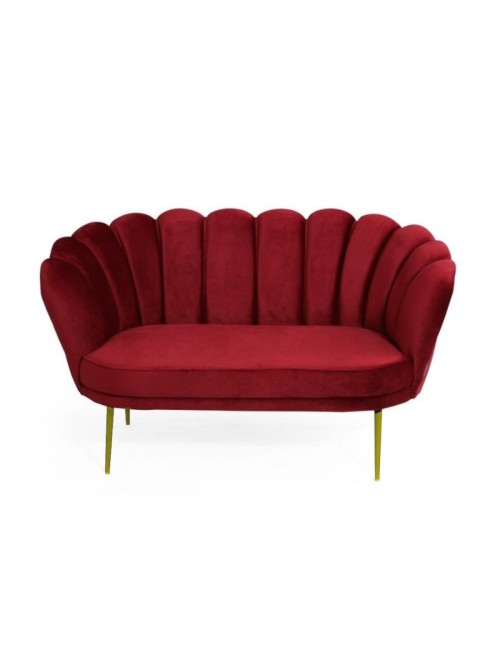Divano a conchiglia due posti Orel velluto rosso 135x76.5x75h