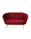 Divano a conchiglia due posti Orel velluto rosso 135x76.5x75h