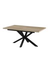 Tavolo rettangolare allungabile piano rovere e gambe nere Rob 160x90x75H
