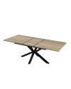 Tavolo rettangolare allungabile piano rovere e gambe nere Rob 160x90x75H
