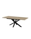 Tavolo rettangolare allungabile piano rovere e gambe nere Rob 160x90x75H