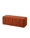 Pouf rettangolare colore ruggine effetto intrecciato Den 104x39x39H