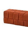 Pouf rettangolare colore ruggine effetto intrecciato Den 104x39x39H