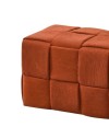 Pouf rettangolare colore ruggine effetto intrecciato Den 104x39x39H