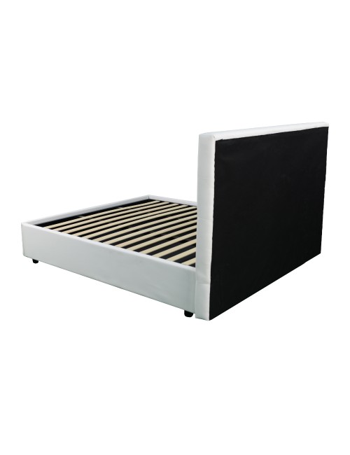 Letto Singolo Contenitore Ascoli 102x210x110H ecopelle bianco