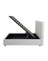 Letto singolo con contenitore Ascoli 102x210x110H ecopelle colore bianco
