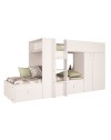 Letto a castello bianco con armadio e cassetti 1277 295x110x150H