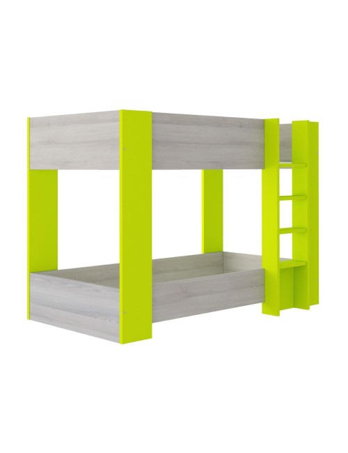 Letto a castello 2087 rovere grigio e lime 196.5x108x5x145.6H