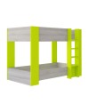 Letto a castello 2087 rovere grigio e lime 196.5x108x5x145.6H