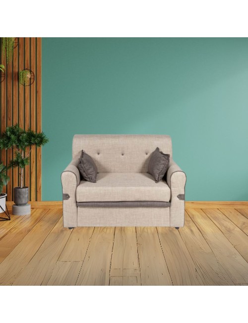 Divano 2 posti tessuto Tokyo 116x72x84,5h colore cappuccino