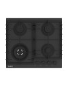 Piano cottura gas 4 fuochi 60 cm vetro temperato satinato nero opaco Samet Zacinto60