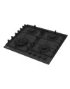 Piano cottura gas 4 fuochi 60 cm vetro temperato satinato nero opaco Samet Zacinto60