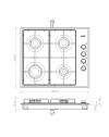 Piano cottura 4 fuochi inox Samet Ariane