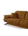 Divano 3 posti schienali basculanti e poggiatesta reclinabili colore caramello Marzia 248x103x95H