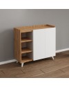 Madia rovere e bianco con 2 ante e vani a giorno Alary 90x35x82H