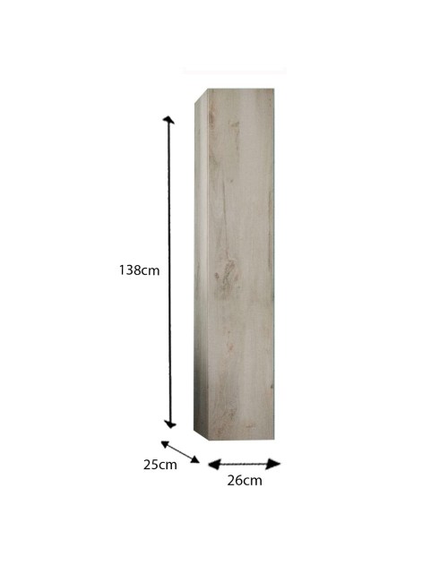 Colonna bagno sospesa Basic1 colore pino bianco 25x26x138H