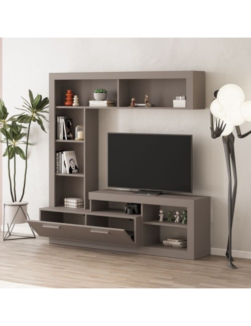 Parete attrezzata tortora Leo 171x42x171