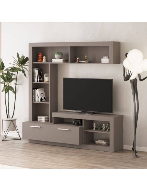 Parete attrezzata tortora Leo 171x42x171