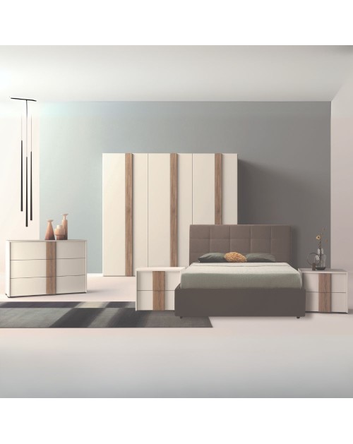 Camera da letto bianco nuvola e maniglie noce america letto contenitore Kross