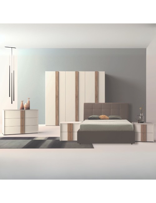 Camera da letto bianco nuvola e maniglie noce america letto contenitore Kross