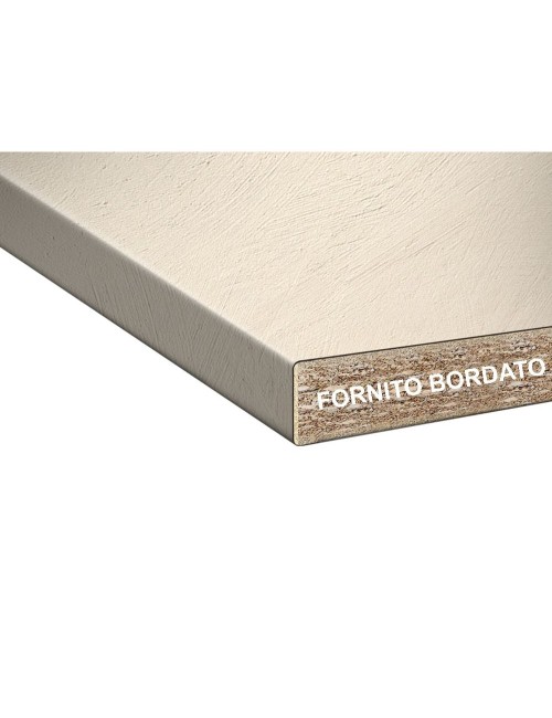 Top cucina colore beige cemento bordato 220 cm